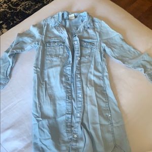 Denim dress + long sleeve